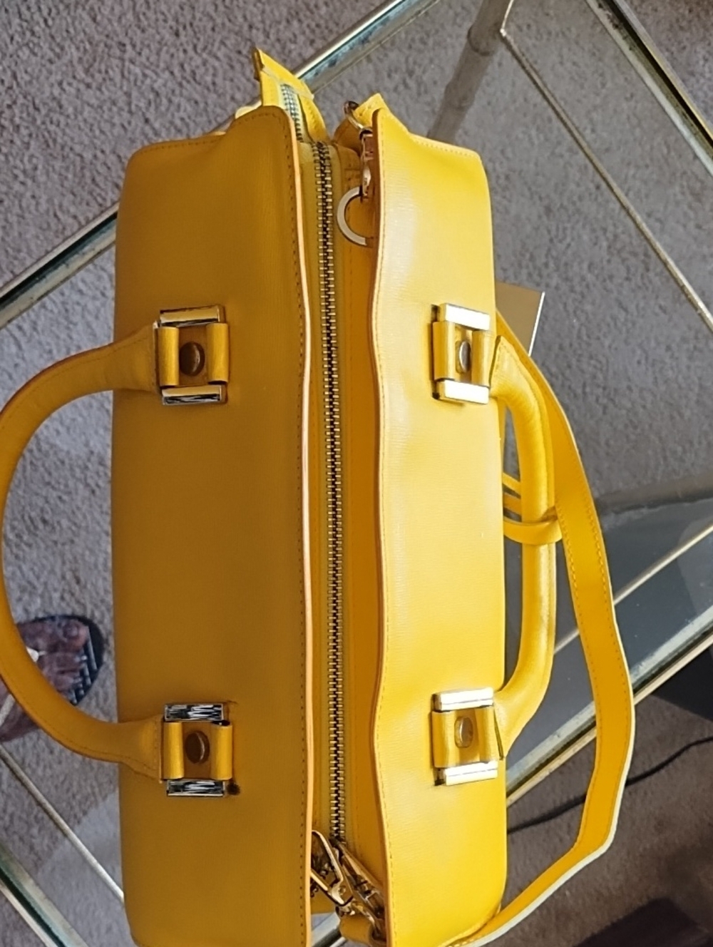 Structured Satchel in Yellow Like New
